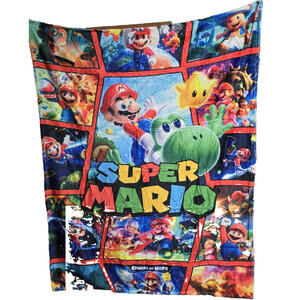 Super Mario Soft Blanket Comfy Throw 40 x 50 New